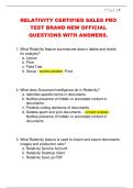 RELATIVITY CERTIFIED SALES PRO  TEST BRAND NEW OFFICIAL  QUESTIONS WITH ANSWERS&period;
