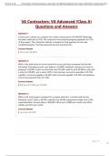 VA Contractors VA Advanced &lpar;Class A&rpar; Questions and Answers&period;