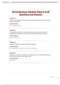 VA Contractors General &lpar;Class A or B&rpar; Questions and Answers