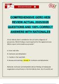 COMPREHENSIVE GERO HESI REVIEW ACTUAL 2025&sol;2026 QUESTIONS AND 100&percnt; CORRECT ANSWERS WITH RATIONALES