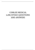 COMLEX MEDICAL LAWETHICS QUESTIONS AND ANSWERS