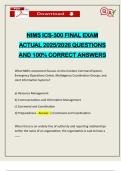 NIMS ICS-300 FINAL EXAM ACTUAL 2025&sol;2026 QUESTIONS AND 100&percnt; CORRECT ANSWERS