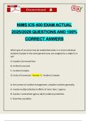 NIMS ICS 400 EXAM ACTUAL 2025&sol;2026 QUESTIONS AND 100&percnt; CORRECT ANWERS