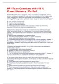 NP1 Exam Questions with 100 &percnt; Correct Answers &vert; Verified