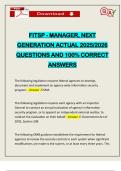 FITSP - MANAGER&comma; NEXT GENERATION ACTUAL 2025&sol;2026 QUESTIONS AND 100&percnt; CORRECT ANSWERS