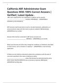 California ARF Administrator Exam Questions With 100&percnt; Correct Answers &vert; Verified &vert; Latest Update &period;