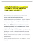 ACTUAL 2025&sol;2026 Government&colon; Unit 4 Branch Exam Questions and Answers Already Passed &vert; GRADED A&plus;