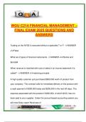 WGU C214 Financial Management &ndash; 100&plus; Final Exam Q&A &vert; NPV&comma; IRR&comma; Bonds&comma; Equity&comma; Time Value of Money&comma; Cash Flows &vert; Business & Finance &vert; 2025&sol;2026 &vert; Western Governors University