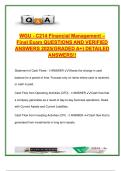 WGU C214 Financial Management &ndash; Verified Final Exam Q&A &vert; NPV&comma; Bonds&comma; WACC&comma; Financial Statements&comma; CAPM & SOX &vert; Business & Finance &vert; 2025&sol;2026 &vert; Western Governors University