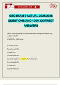GEO EXAM 2 ACTUAL 2025&sol;2026 QUESTIONS AND 100&percnt; CORRECT ANSWERS