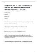 Electrolysis IBEC &plus; Laser STATE BOARD Practice Test Questions and Answers Updated 2024&sol;2025 &vert; VERIFIED&period;