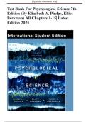  Test Bank For Psychological Science 7th Edition &lpar;By Elizabeth A&period; Phelps&comma; Elliot Berkman&rpar; All Chapters 1-15&vert; Latest Edition 2025