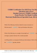 CEHRS Certification Test Prep 2025 &vert; 600 Questions with Correct Answers &vert; Certified EHR Specialist Exam Practice Bank