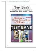 Test Bank for Meeting the Physical Therapy Needs of Children&comma; 3rd Edition by Susan K&period; Effgen All Chapters &vert;&vert;Complete A&plus; Guide