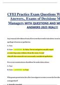 CFEI Practice Exam 2025 &vert; Decision Making for Managers Questions with Correct Answers