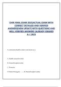 CHW Final Exam 2025 &vert; Actual Exam with Correct Verified Answers &lbrack;Updated Version&rsqb;