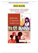 Test Bank for Maternity & Women&rsquo;s Health Care&comma; 13th Edition&comma;Lowdermilk&period; UPDATED VERSION&comma;2024&excl;&excl;&excl;&excl; ALL CHAPTERS FULLY COVERED &excl;&excl;&excl;&excl; GET A COPY&comma;GET AN A&plus;