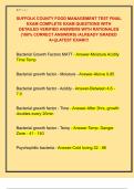 SUFFOLK COUNTY FOOD MANAGEMENT TEST FINAL  EXAM COMPLETE EXAM QUESTIONS WITH  DETAILED VERIFIED ANSWERS WITH RATIONALES  &lpar;100&percnt; CORRECT ANSWERS&rpar; &sol;ALREADY GRADED  A&plus;&vert;&vert;LATEST EXAM&excl;&excl;&excl;