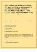 ANZCA FINAL MCQS EXAM 2025&sol;2026  WITH 230 QUESTIONS AND CORRECT  ANSWERS &vert; ALREADY GRADED A&plus; &vert;  GUARANTEED PASS &vert; ANZCA MCQS  LATEST EXAM 2025&sol;2026 &lbrack;BRAND NEW&rsqb;