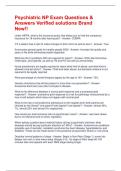 Psychiatric NP Exam Questions & Answers Verified solutions Brand New&excl;&excl;