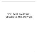  WVU BCOR 360 EXAM 1 QUESTIONS AND ANSWERS
