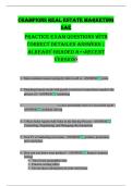 CHAMPIONS REAL ESTATE MARKETING SAE PRACTICE EXAM QUESTIONS WITH CORRECT DETAILED ANSWERS &vert; ALREADY GRADED A&plus;<RECENT VERSION>