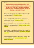 HOSA NURSING ASSISTING FINAL EXAM AND  PRACTICE EXAM QUESTIONS 2025&sol; 2026 COMPLETE  EXAM QUESTIONS WITH DETAILED VERIFIED  ANSWERS &lpar;100&percnt; CORRECT ANSWERS&rpar; &sol;ALREADY  GRADED A&plus;&vert;&vert;LATEST EXAM&excl;&excl;&excl;