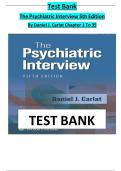 Test Bank for The Psychiatric Interview 5th Edition by Daniel J&period; Carlat&vert;9781975212988&vert; All Chapters&vert; LATEST &vert;2025