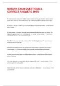 NOTARY EXAM QUESTIONS & CORRECT ANSWERS 100&percnt;