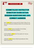 COSMETOLOGY INSTRUCTOR EXAM STUDY GUIDE ACTUAL 2025&sol;2026 QUESTIONS AND 100&percnt; CORRECT ANSWERS
