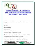 Organic Chemistry I Final Exam Guide &lpar;100&plus; ACS Questions&rpar; &ndash; Hybridization&comma; Resonance&comma; Mechanisms&comma; Synthesis &vert; 2025&sol;2026
