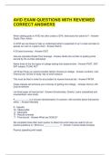 AVID EXAM QUESTIONS WITH REVIEWED CORRECT ANSWERS 