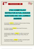UTAH COSMETOLOGY INSTRUCTOR ACTUAL 2025&sol;2026 QUESTIONS AND 100&percnt; CORRECT ANSWERS