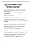 Pediatric ARDMS Exam Review  Questions And Correct  Answers 2025&sol;2026