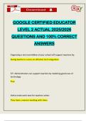 GOOGLE CERTIFIED EDUCATOR LEVEL 2 ACTUAL 2025&sol;2026 QUESTIONS AND 100&percnt; CORRECT ANSWERS