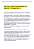 AVID EXAM QUESTIONS WITH CORRECT ANSWERS 