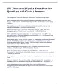 SPI Ultrasound Physics Exam Practice Questions with Correct Answers