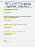 FF1 NYS SCBA-IFO Exam &vert; Questions  and verified Answers&vert; Latest 2026&sol; 2027 Update &vert;100&percnt; Correct &lpar;Grade A&rpar;