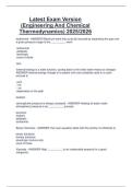 Latest Exam Version  &lpar;Engineering And Chemical  Thermodynamics&rpar; 2025&sol;2026 