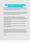 OB Exam 4- Practice Questions with Accurate Answers