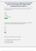 FF1 Final Exam Review &vert; Questions and verified  Answers&vert; Latest 2026&sol; 2027 Update &vert;100&percnt;  Guaranteed Pass &lpar;Grade A&rpar;