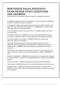 BOB HOGUE SALES ASSOCIATE EXAM REVIEW STUDY QUESTIONS AND ANSWERS