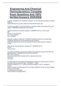 Engineering And Chemical  Thermodynamics Complete  Exam Questions And 100&percnt;  Verified Answers 2025&sol;2026 