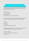 Maternity Final Exam Review Questions with Accurate Answers