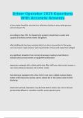 Driver Operator 2025 Questions With Accurate Answers