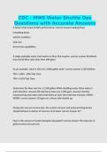 CDC - MWS Water Shuttle Ops Questions with Accurate Answers