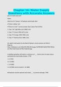 Chapter 14- Water Supply Questions with Accurate Answers