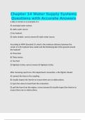 Chapter 14 Water Supply Systems Questions with Accurate Answers