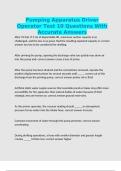 Pumping Apparatus Driver Operator Test 10 Questions With Accurate Answers