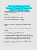 Pumping Apparatus Driver Operator Chapter 13 Questions with Accurate Answers